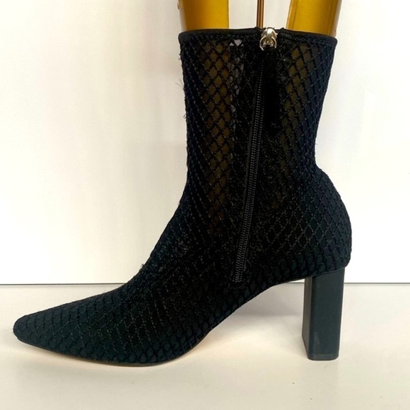 Zara Whimsigoth Mesh Heeled Zip up Booties Black Size 39 US 8.5 - Picture 1 of 14
